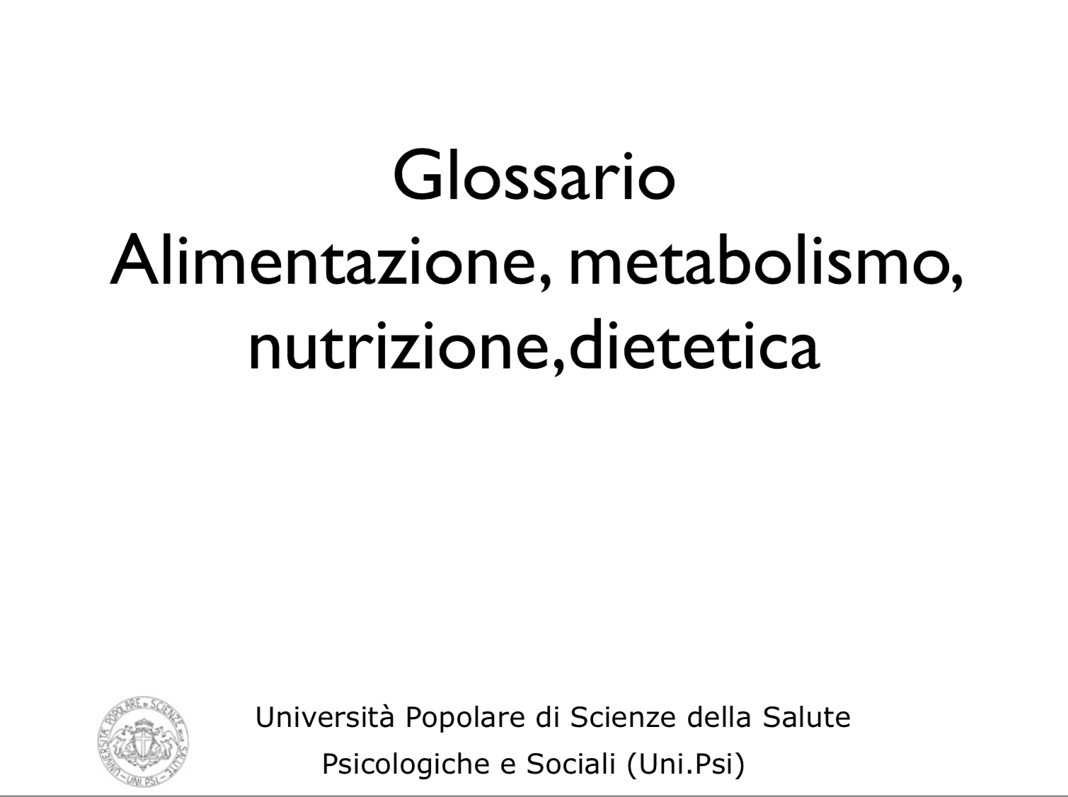 glossario di alimentazione